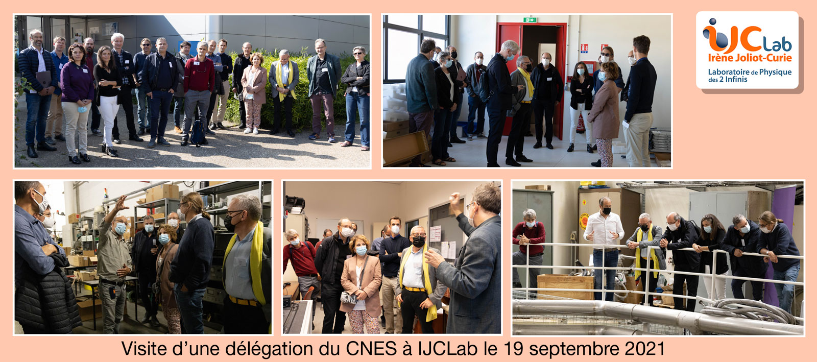 A CNES delegation visiting IJCLab