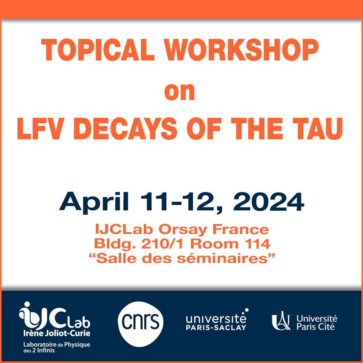 Topical workshop on LFV decays of the tau